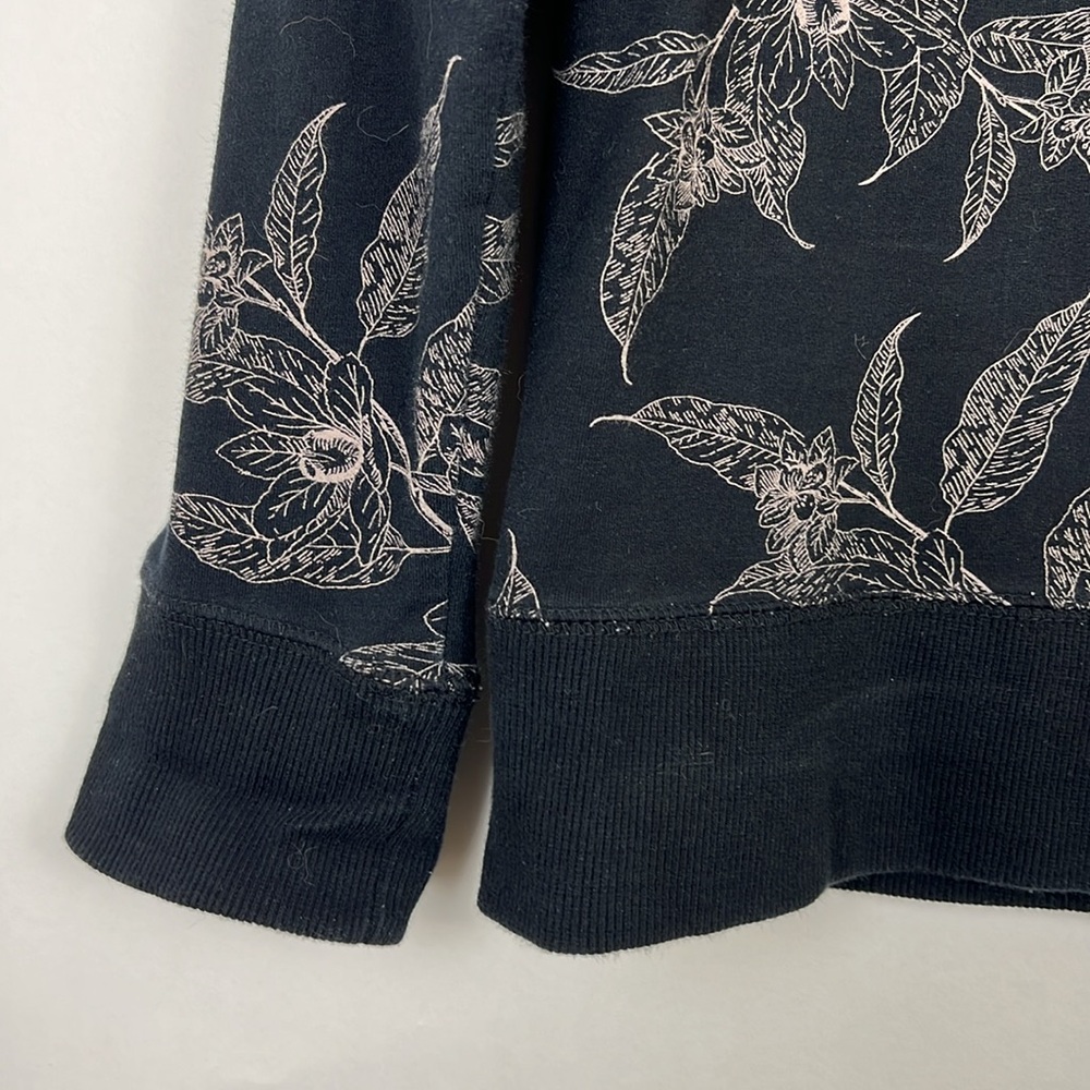 Style & Co Floral Black Sweatshirt tan print M - Picture 5 of 9